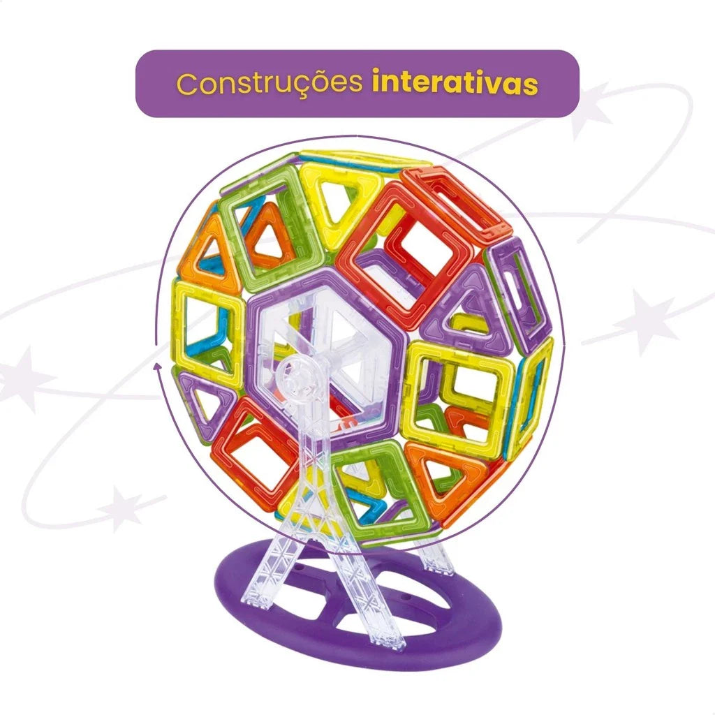 Desperte a Criatividade das Crianças com os Blocos de Montar Magnéticos - 120 Peças!