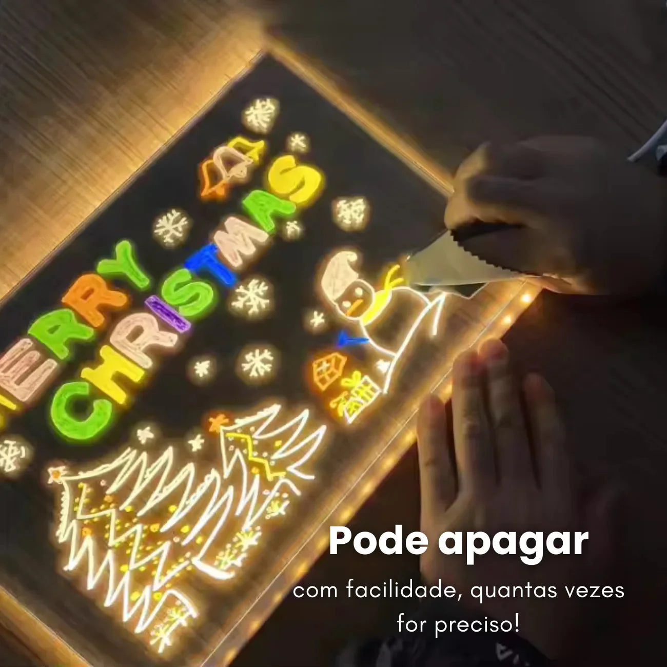 Luminária de desenhar Brilha Comigo + 7 canetas + paninho brinde