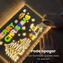Luminária de desenhar Brilha Comigo + 7 canetas + paninho brinde
