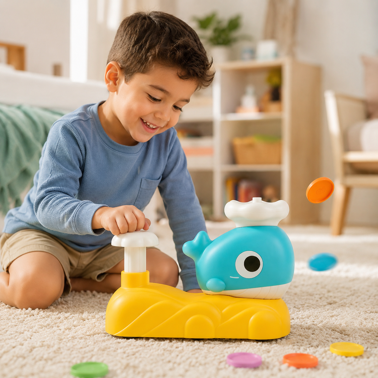 Baleia Lançadora — Brinquedo Educativo de Coordenação Motora | +3 Anos