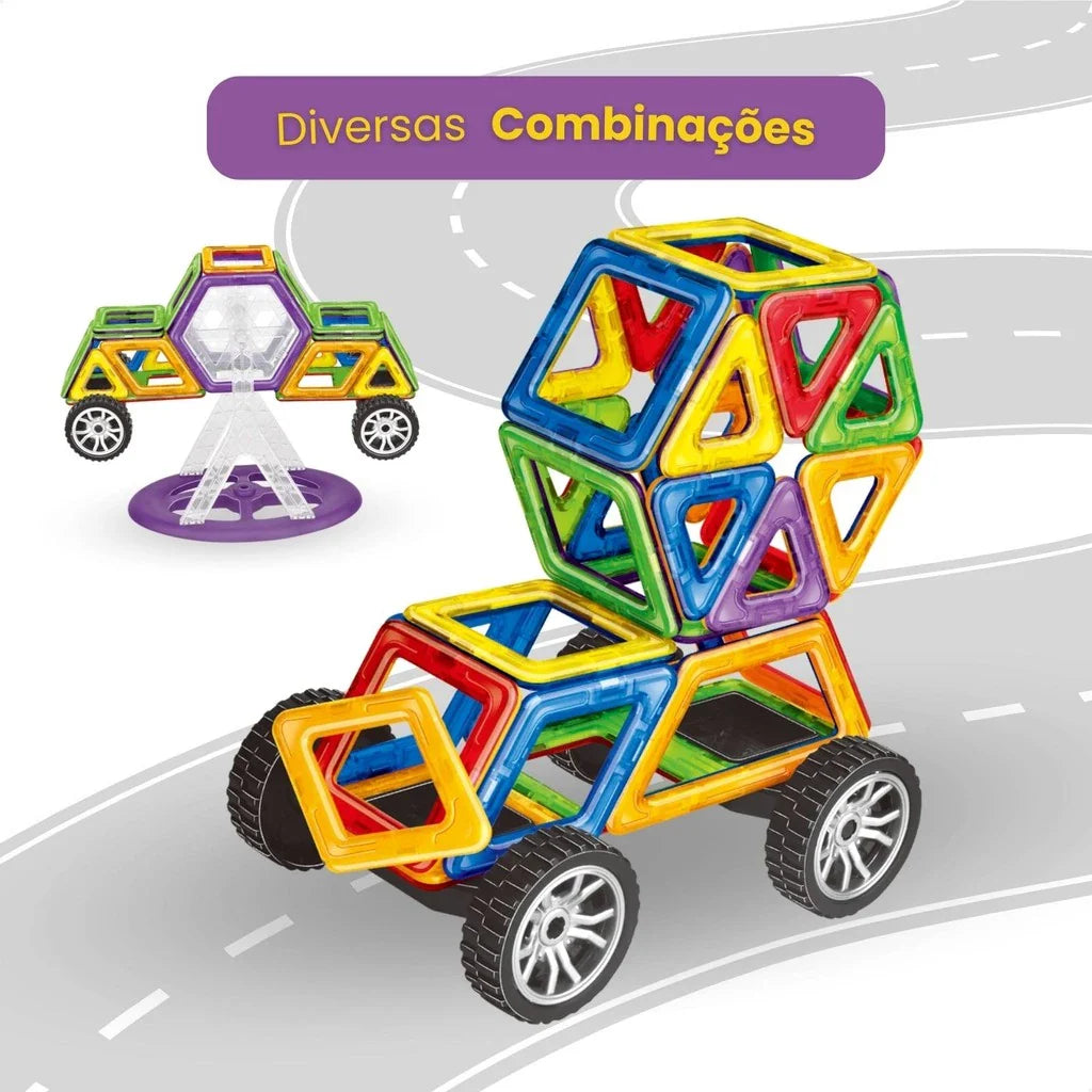 Desperte a Criatividade das Crianças com os Blocos de Montar Magnéticos - 120 Peças!