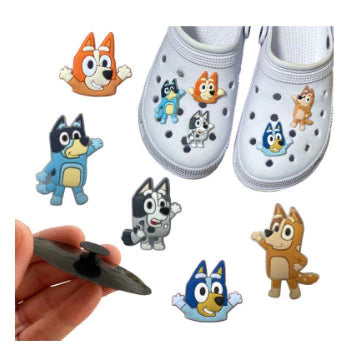 Botons Bluey e Bingo Emborrachados Kit Pins Variados 6 Peças Variadas Diversas